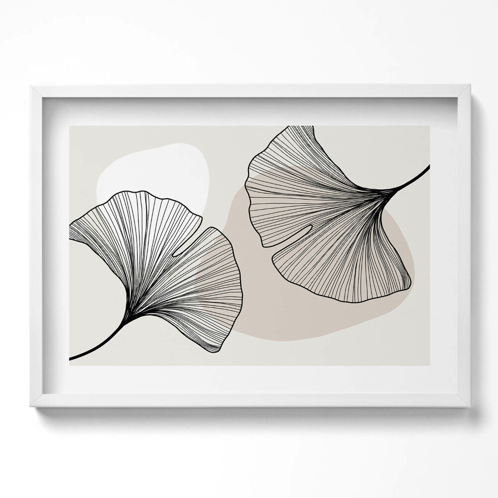 Kép keretben Levélmotívum minimalista stílus