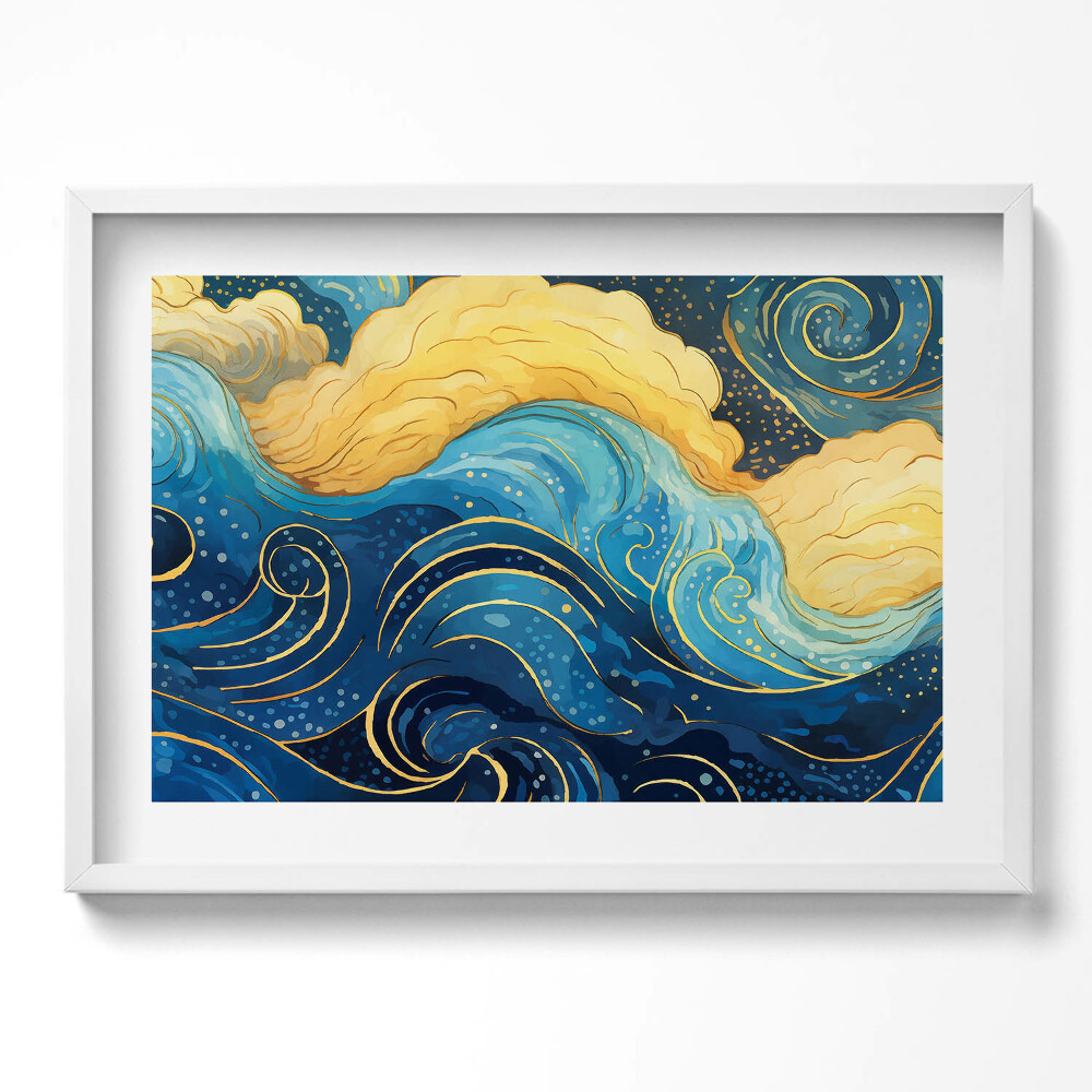 Kép keretben Hullámok és felhők motívuma