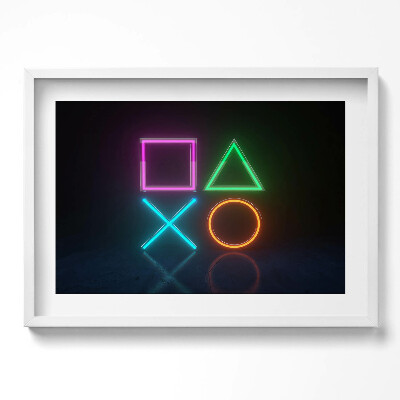 Kép keretben Geometriai formák neonfényben