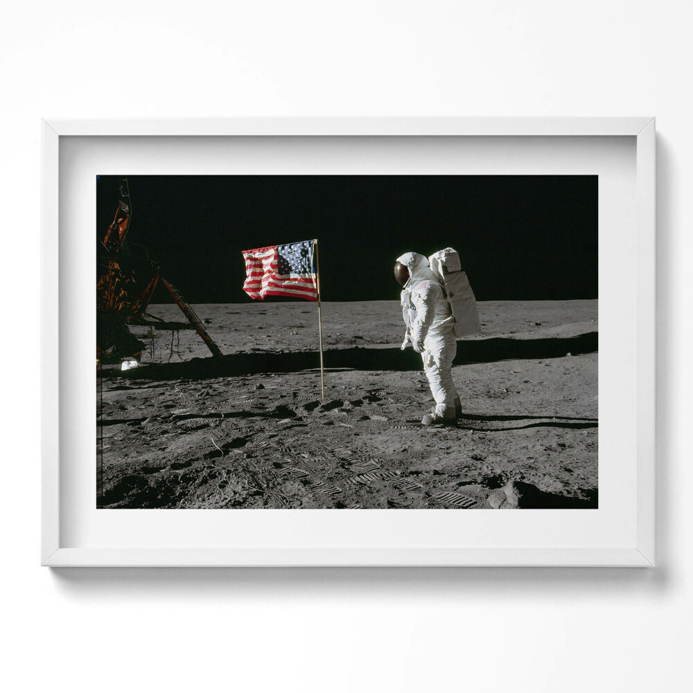 Kép keretben Holdra szállás amerikai zászló