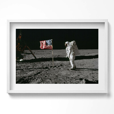 Kép keretben Holdra szállás amerikai zászló