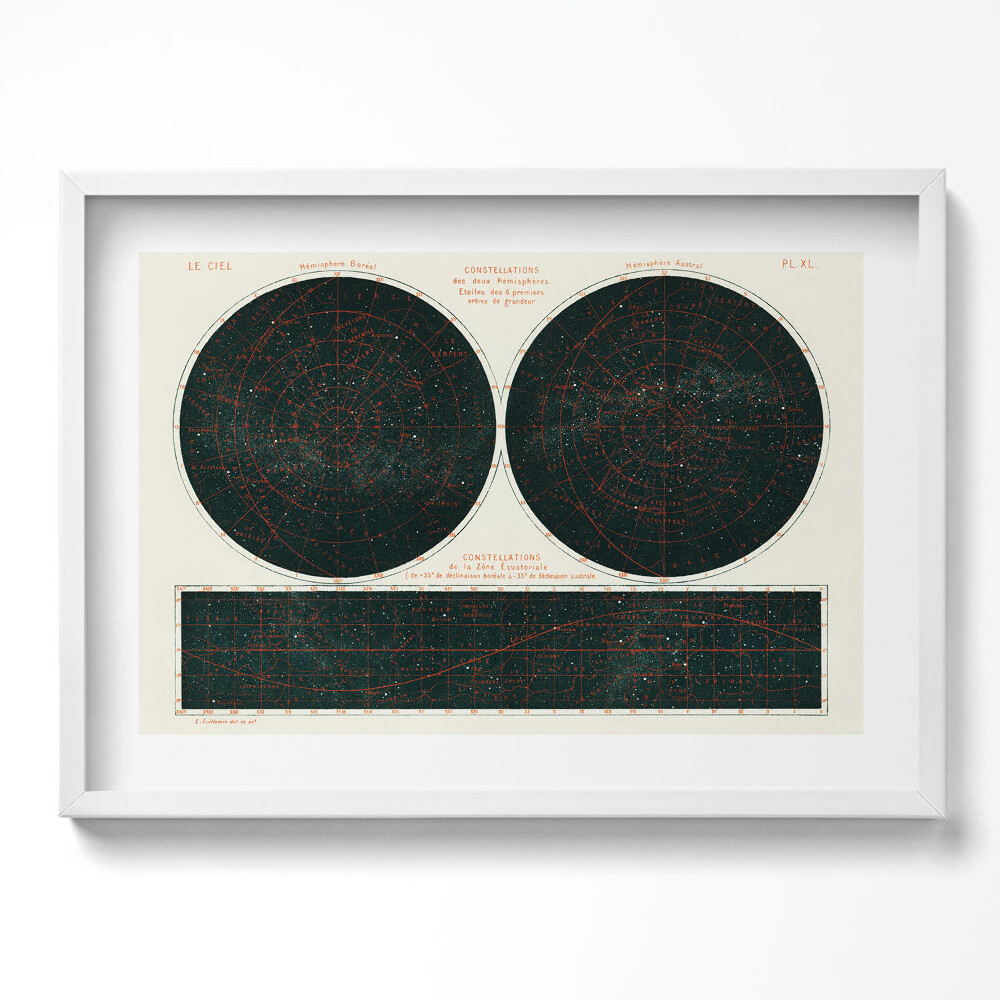 Kép keretben Csillagképek térképe