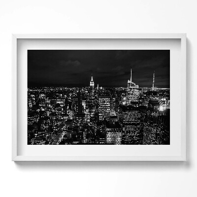 Kép keretben Éjszakai városkép fényeivel