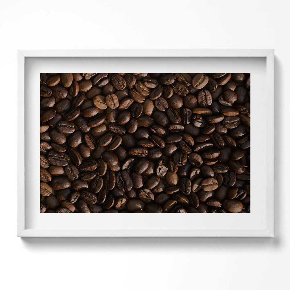 Kép keretben Kávészemek tömege