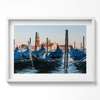 Kép keretben Velencei gondolák és épületek