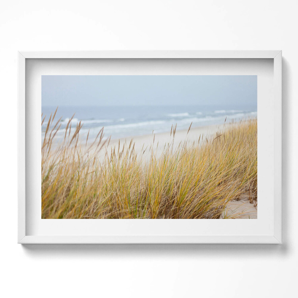 Kép keretben Tengerparti fű és hullámok