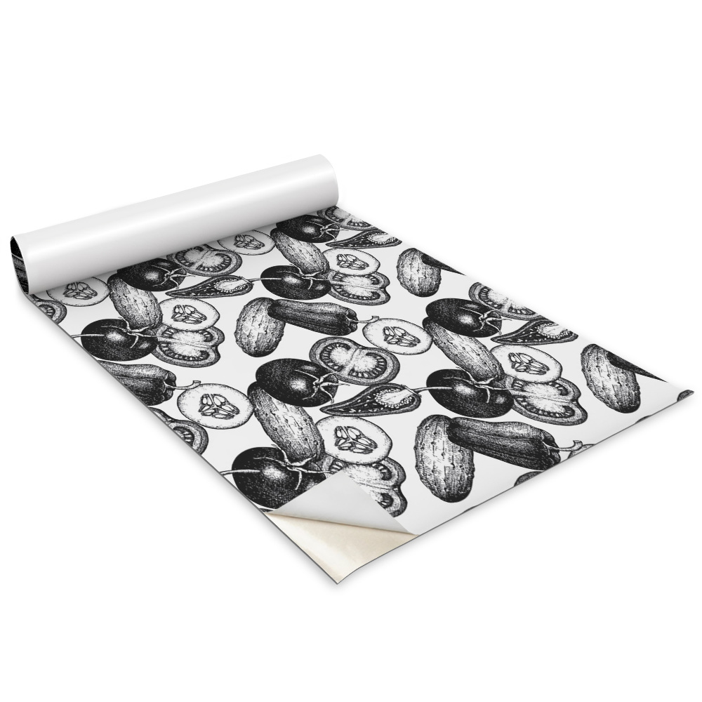 Bútor matrica Fekete-fehér zöldségek