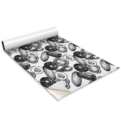 Bútor matrica Fekete-fehér zöldségek