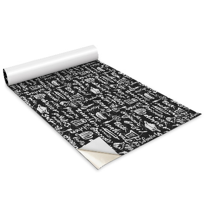 Bútor matrica Fekete-fehér konyhai felirat