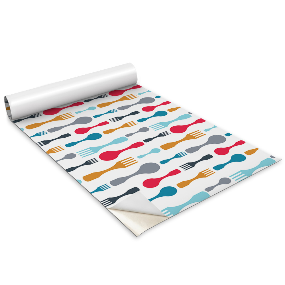 Dekoratív bútor matrica Színes evőeszközök