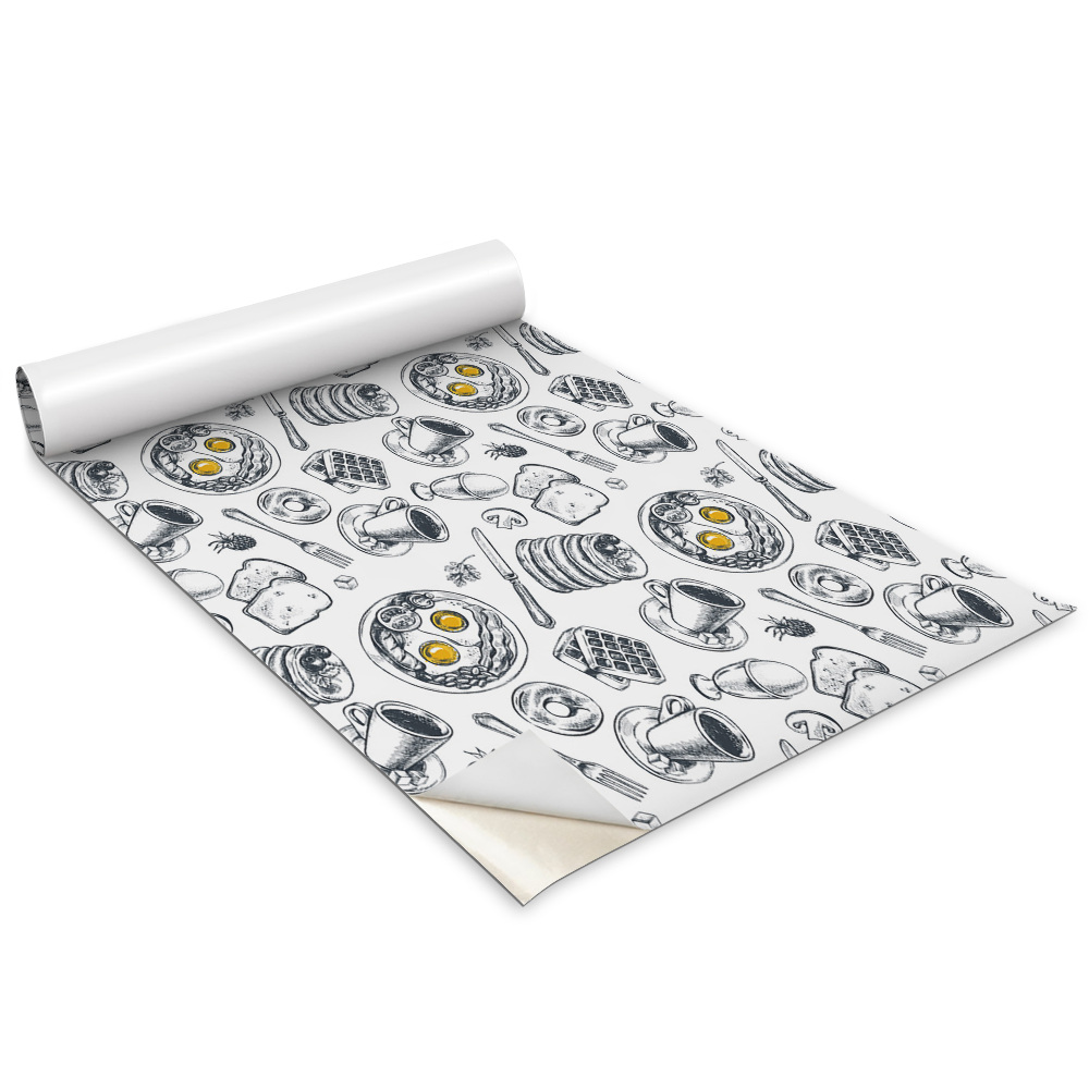 Bútor matrica Fekete-fehér reggeli