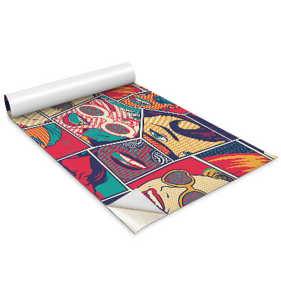 Dekoratív bútor matrica Pop-Art stílusú női arcok