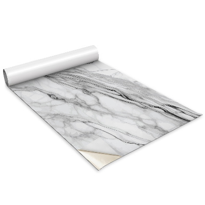 Dekoratív bútor matrica Világos márvány fekete erezettel