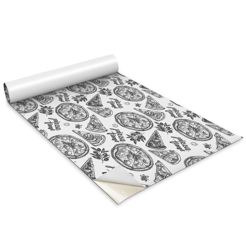 Dekoratív bútor matrica Fekete-fehér pizza motívumok