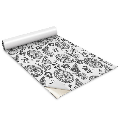 Dekoratív bútor matrica Fekete-fehér pizza motívumok