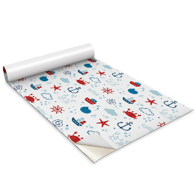 Bútor matrica Tengerparti minta gyerekeknek Rákok Hajók