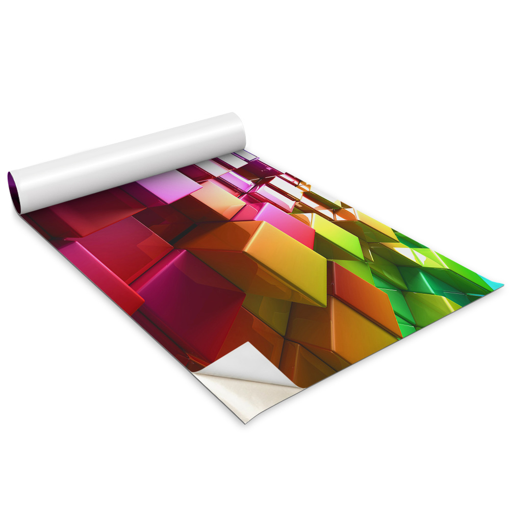 Dekoratív bútor matrica Színes kockák