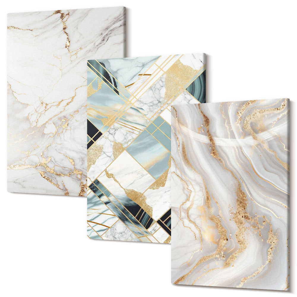 Háromrészes vászonkép szett Elegáns, divatos absztrakt márvány minták