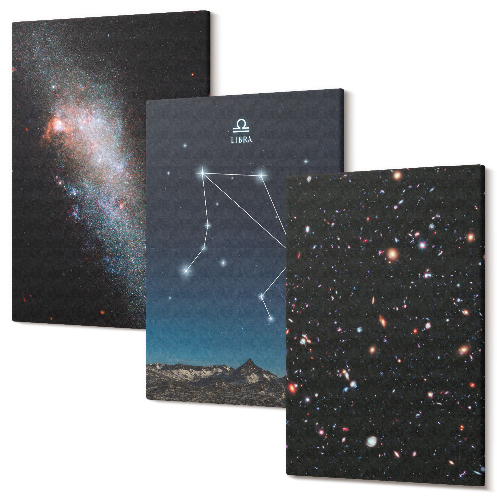 Kép szett triptichon Űrgalaxis csillagkép Mérleg éjszakai égbolt