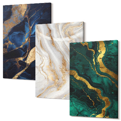 Falikép szett triptichon Absztrakt minták kék és zöld árnyalataiban