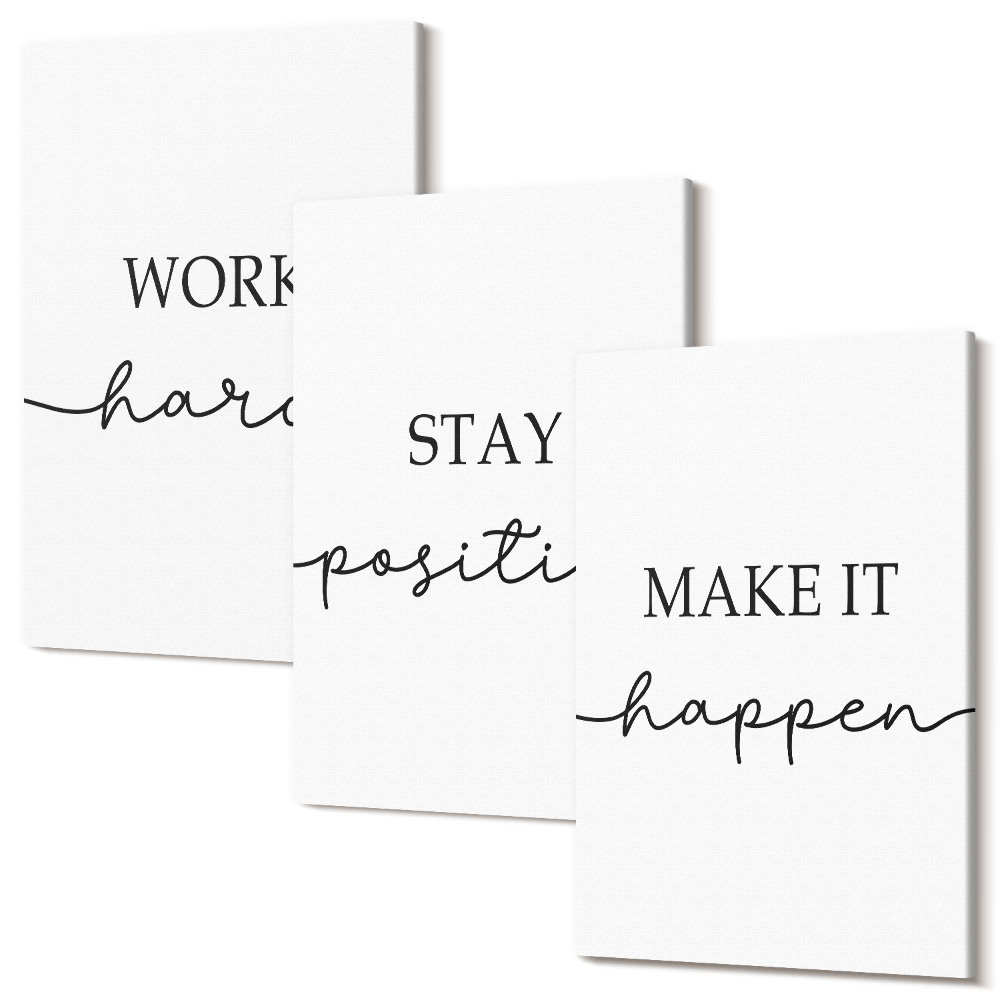 Háromrészes vászonkép szett Minimalista motivációs idézetek, amelyek inspirálnak