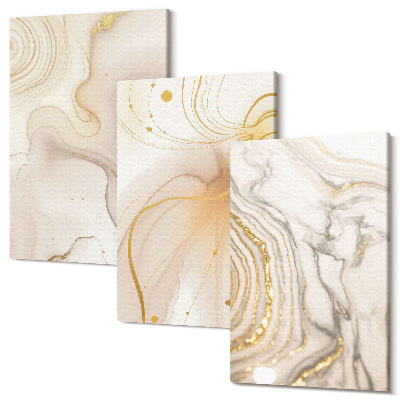 Falikép szett triptichon A kiömlött festék finom absztrakt mintái