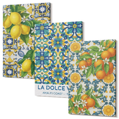 Falikép szett triptichon Citromvirág és narancs olasz stílusban