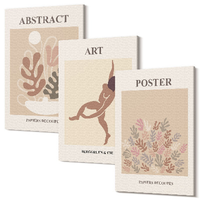 Kép szett triptichon Henri Matisse stílusos absztrakt kompozíciói