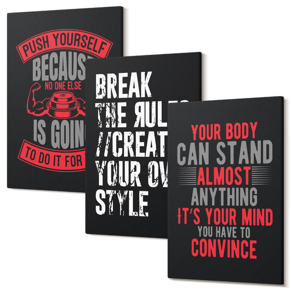 Falikép szett triptichon Motiváció a képzéshez és az önfejlesztéshez szlogenek
