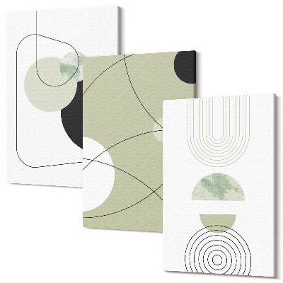 Falikép szett triptichon Absztrakt formák visszafogott színekben