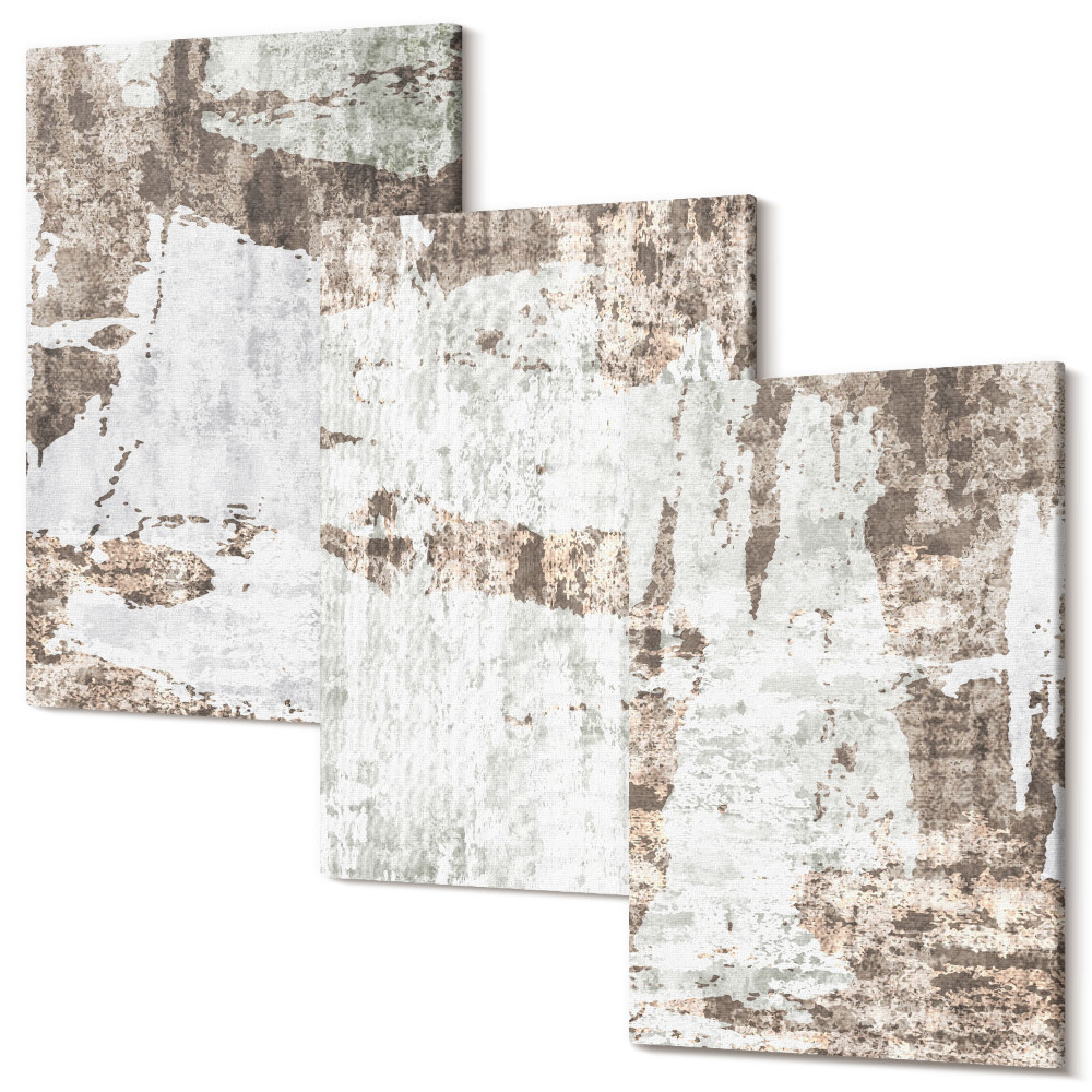 Falikép szett triptichon Absztrakt minták fehér és barna árnyalataiban