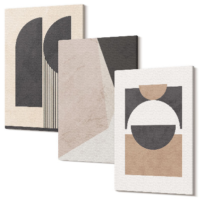 Kép szett triptichon Absztrakt formák bézs és barna árnyalataiban