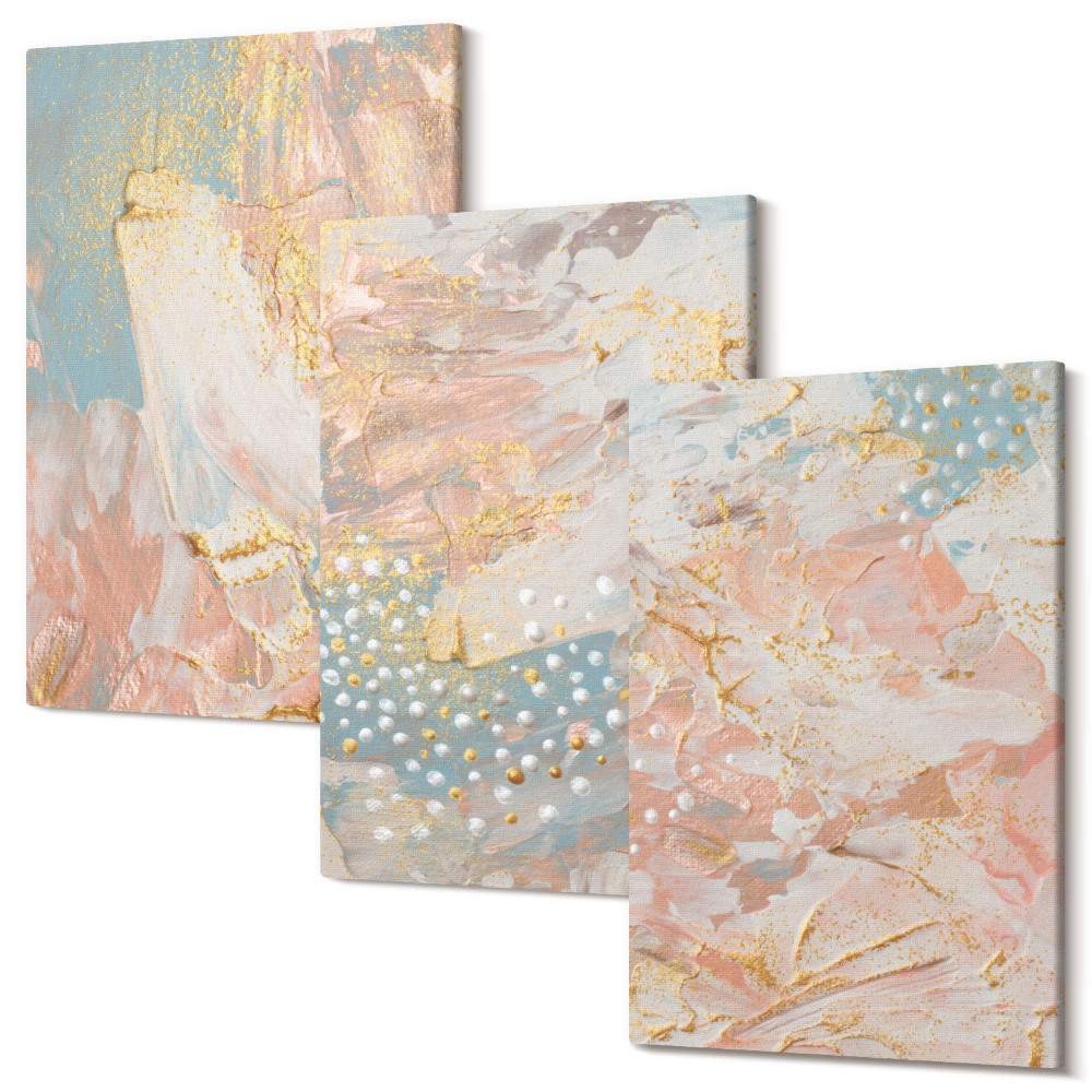 Falikép szett triptichon Absztrakt minták pasztell színek textúra