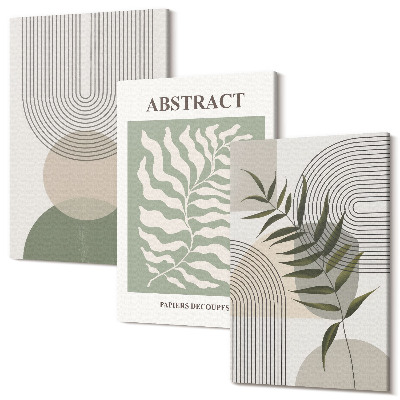 Kép szett triptichon Botanikai absztrakt rusztikus boho stílus