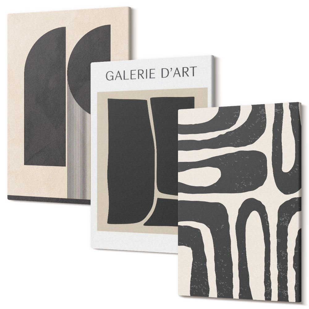 Háromrészes vászonkép szett Absztrakt formák minimalista plakátok