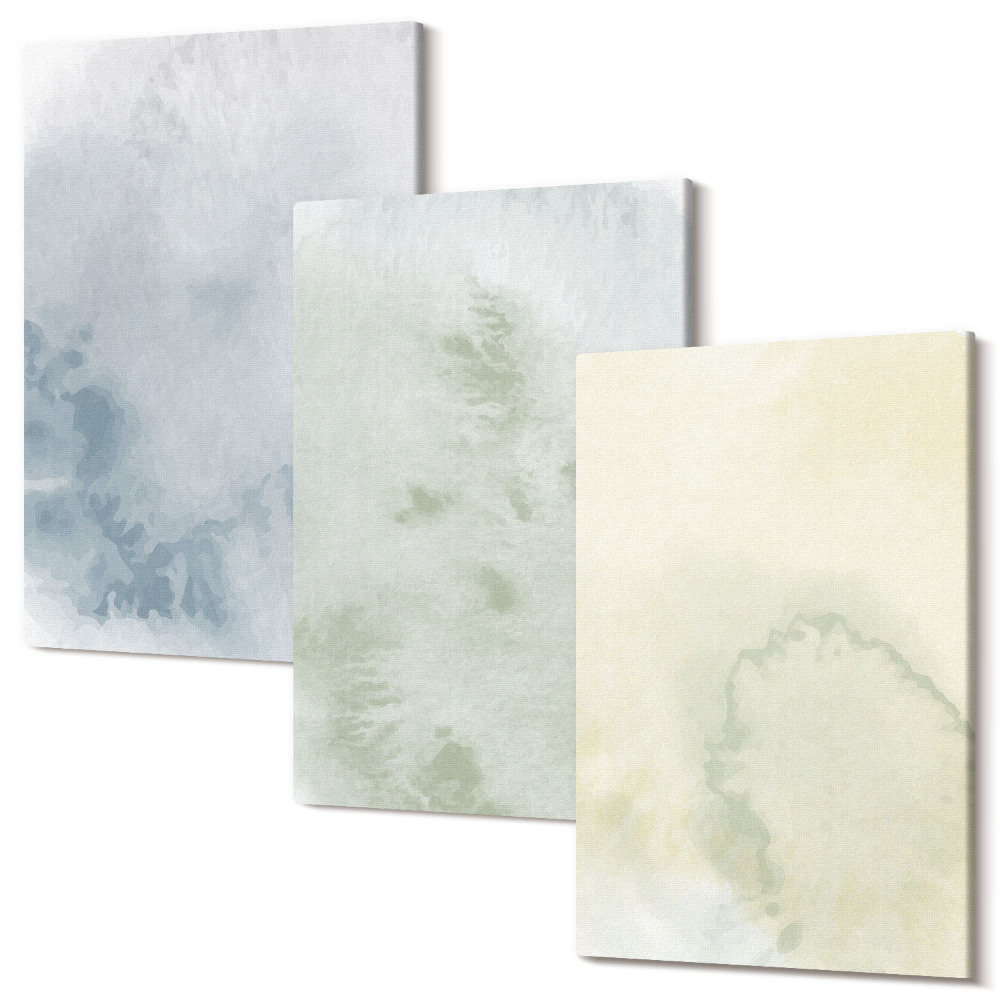 Falikép szett triptichon Pasztell akvarell festékek vászon textúrára