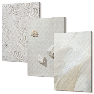 Kép szett triptichon Homok, kövek és modern festék textúrák