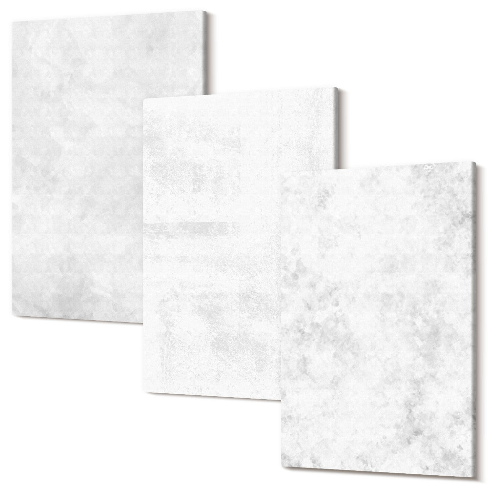 Falikép szett triptichon Fehér foltok a vászon minimalista hátterén