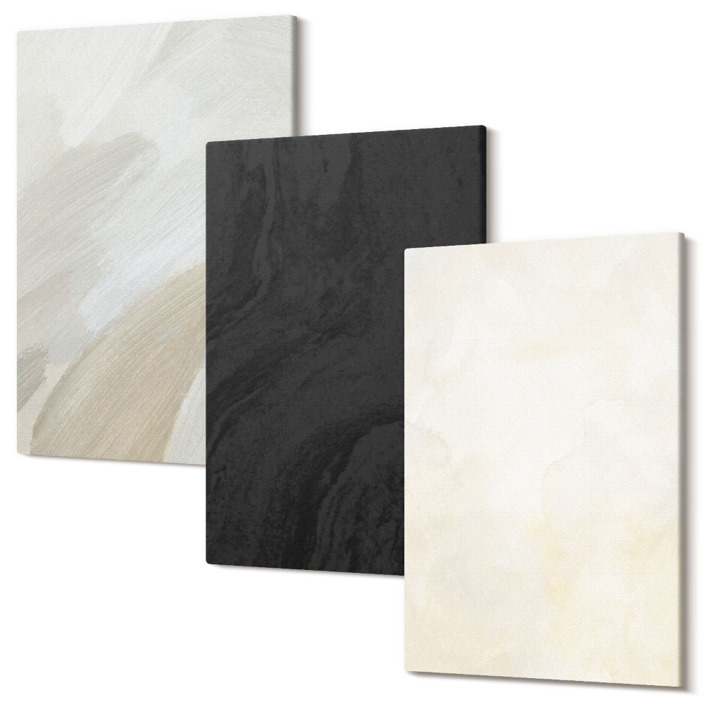 Falikép szett triptichon Struktúrák a minimalizmus különböző árnyalataiban