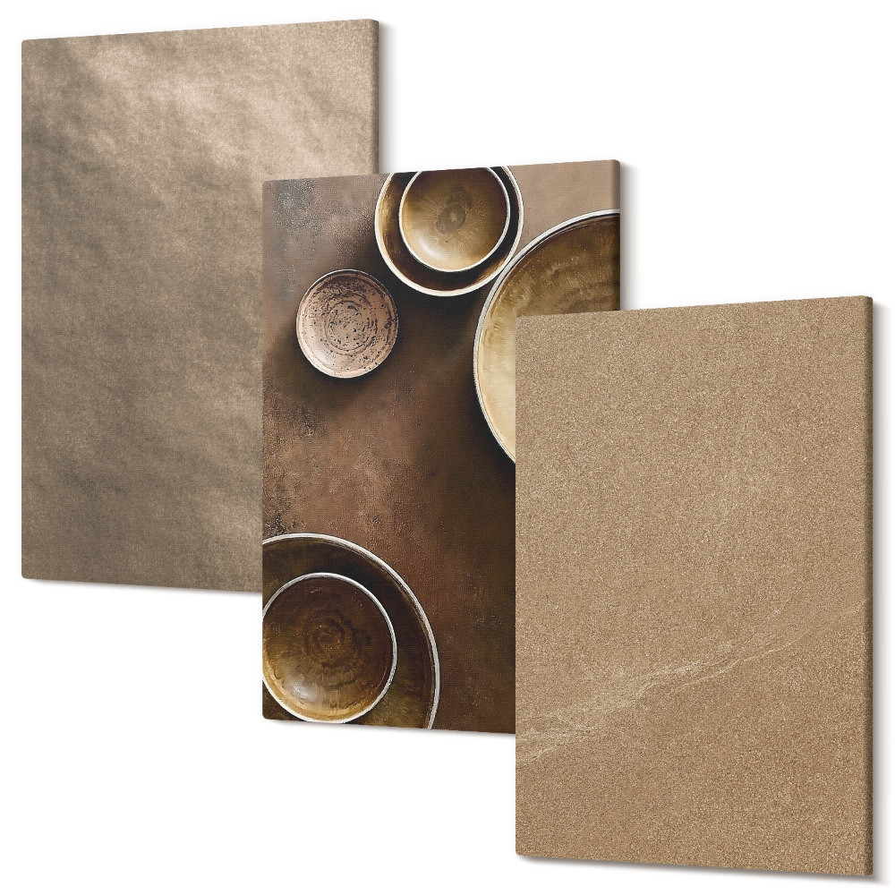 Háromrészes vászonkép szett A kő szerkezetek modern minimalista stílusban