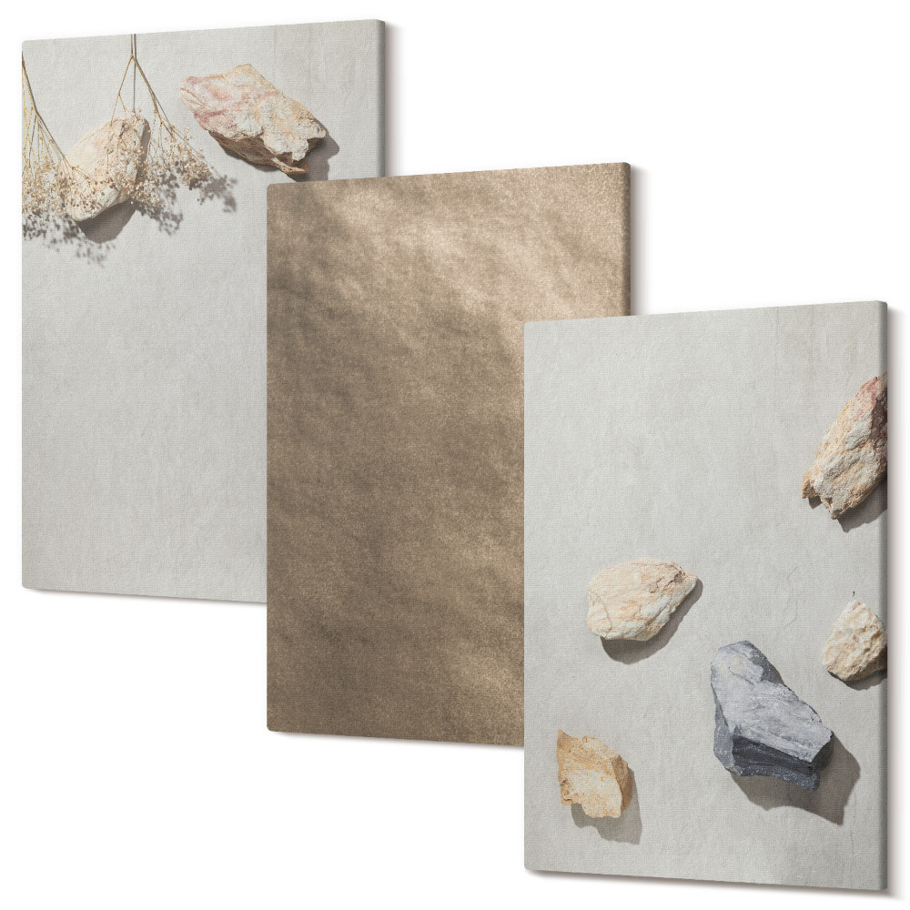 Háromrészes vászonkép szett Strandkövek természetes szerkezetek