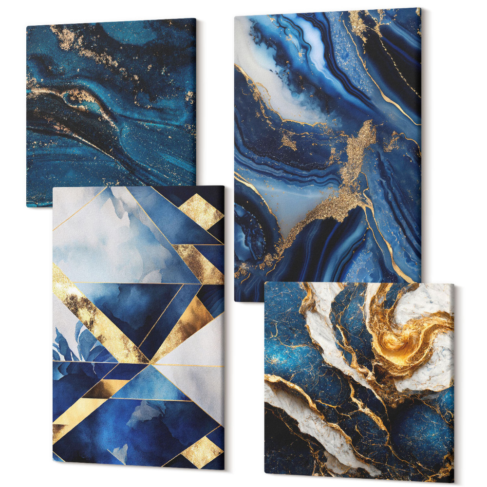 Négy részes vászonkép Absztrakt elegáns minták ékezetekkel