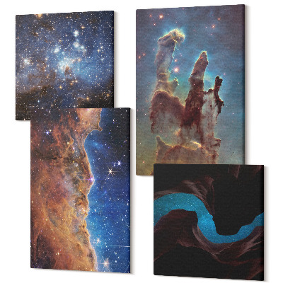 Négy részes vászonkép Űr tájak galaxisokkal és ködökkel