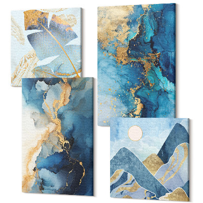 Négy részes vászonkép szett Blue Mountains absztrakt minták