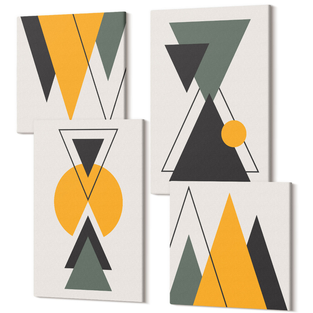 Négy részes vászonkép szett Absztrakt geometriai formák