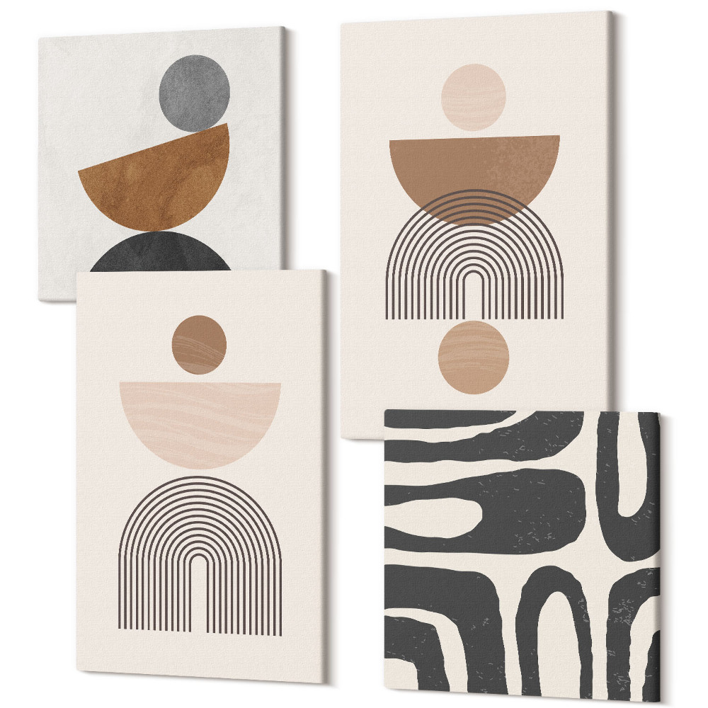 Négy részes vászonkép Absztrakt formák, divatos boho design