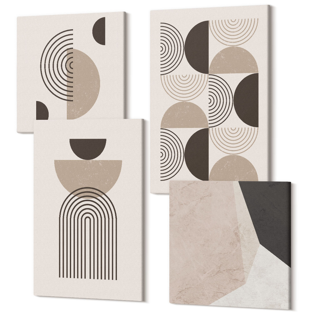 Négy részes vászonkép szett Absztrakt geometrikus minták minimalizmus