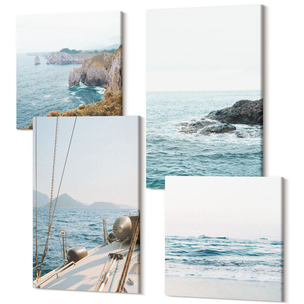 Négy részes vászonkép szett Tengerparti kilátás, finom tájak