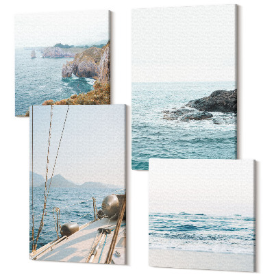 Négy részes vászonkép szett Tengerparti kilátás, finom tájak