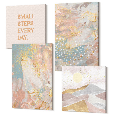 Négy részes vászonkép szett Absztrakt minták pasztell színek textúra